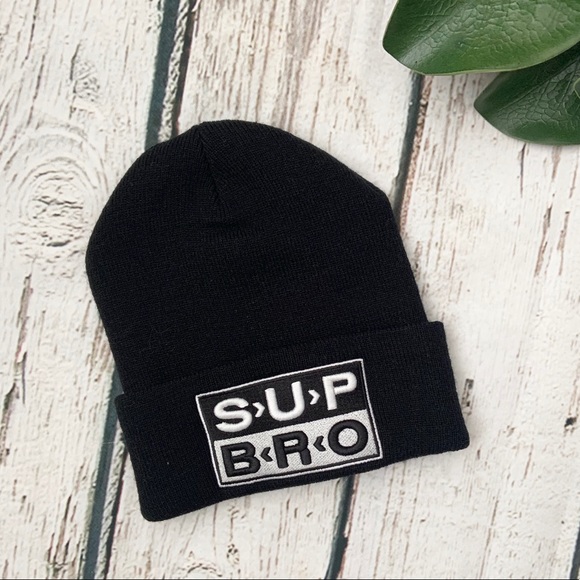 UNIF Accessories - 2/$10 UNIF Black Beanie Hat Cap Sup Bro